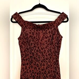 Vintage Leopard print gown, open back, size XS, 2